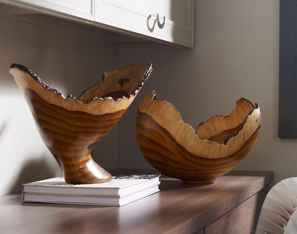 SwayLiving Burled Bowl, Faux Bois DECORATIVE TRAYS, PLATES, + BOWLS