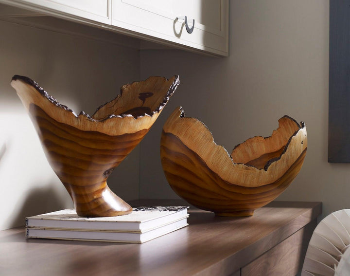 SwayLiving Burled Bowl, Faux Bois DECORATIVE TRAYS, PLATES, + BOWLS