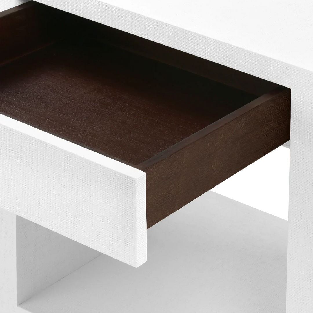 Morgan Grasscloth 1-Drawer Side Table