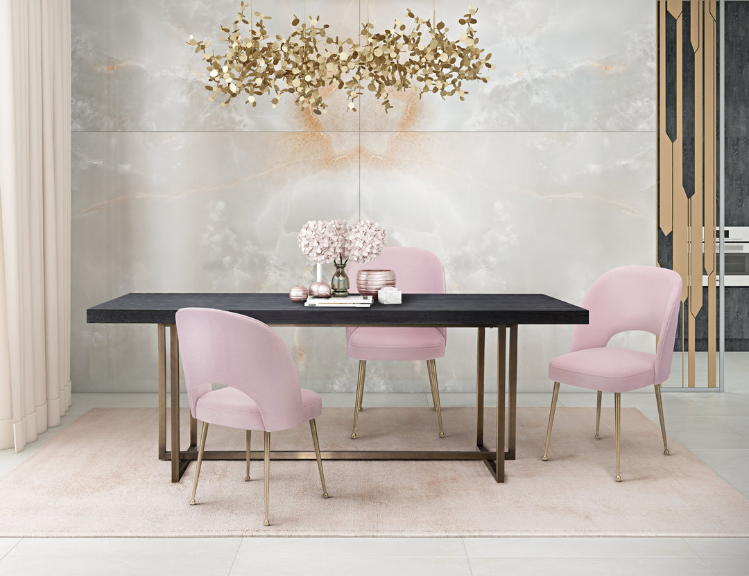 SwayLiving Swell Blush Velvet Chair DINING CHAIRS