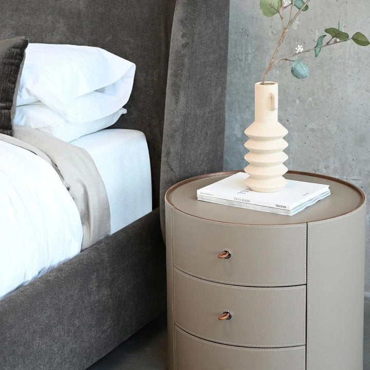 SwayLiving NERU Side Table Round 3-Drawer ACCENT TABLES