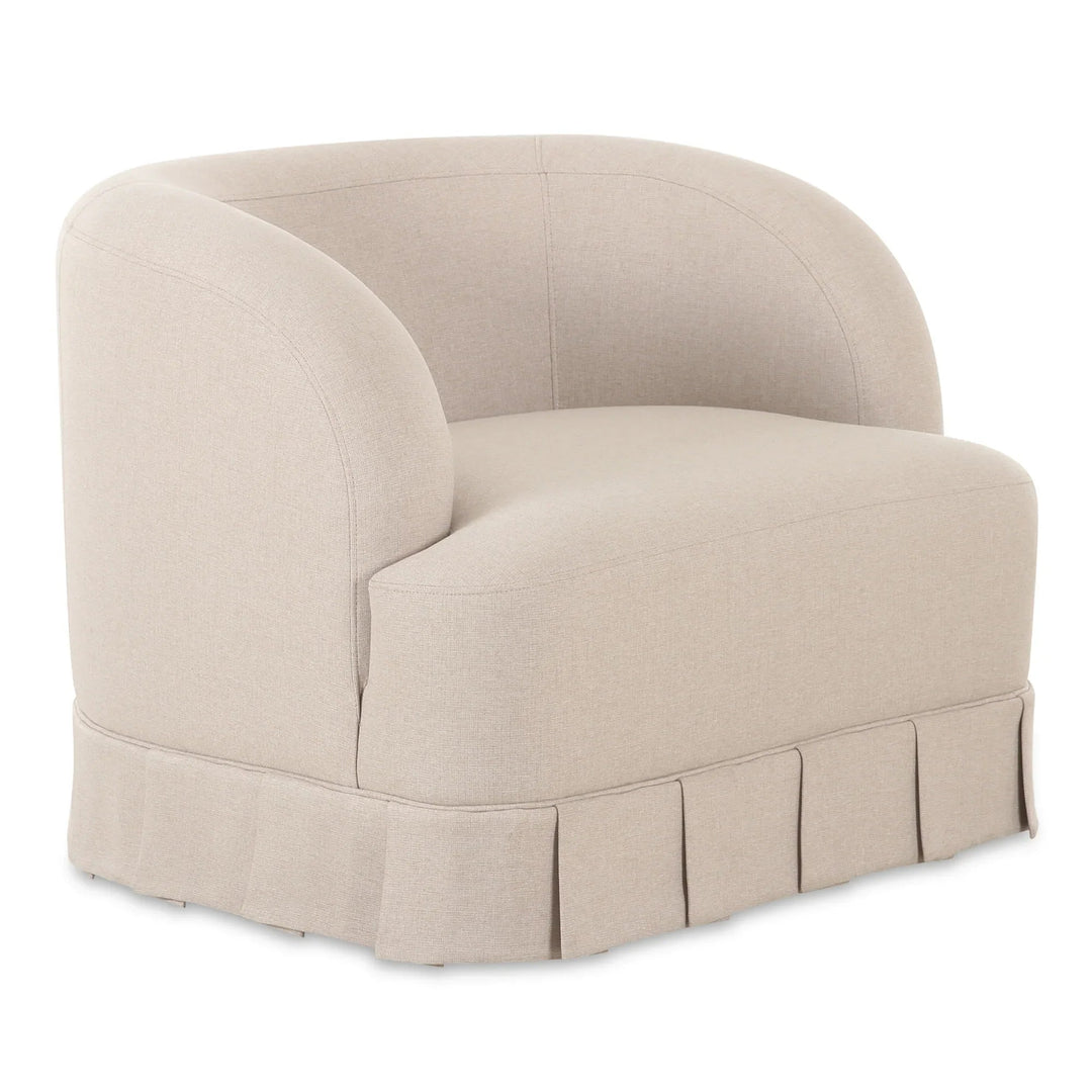 Maren Swivel Chair Beige - SwayLiving