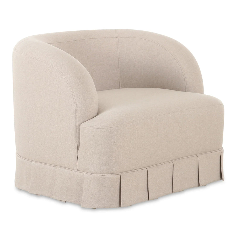 Maren Swivel Chair Beige - SwayLiving