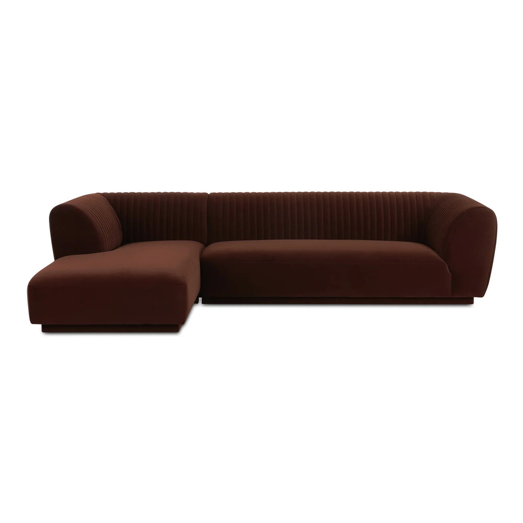 Zandro Left Sectional Warm Brown - SwayLiving