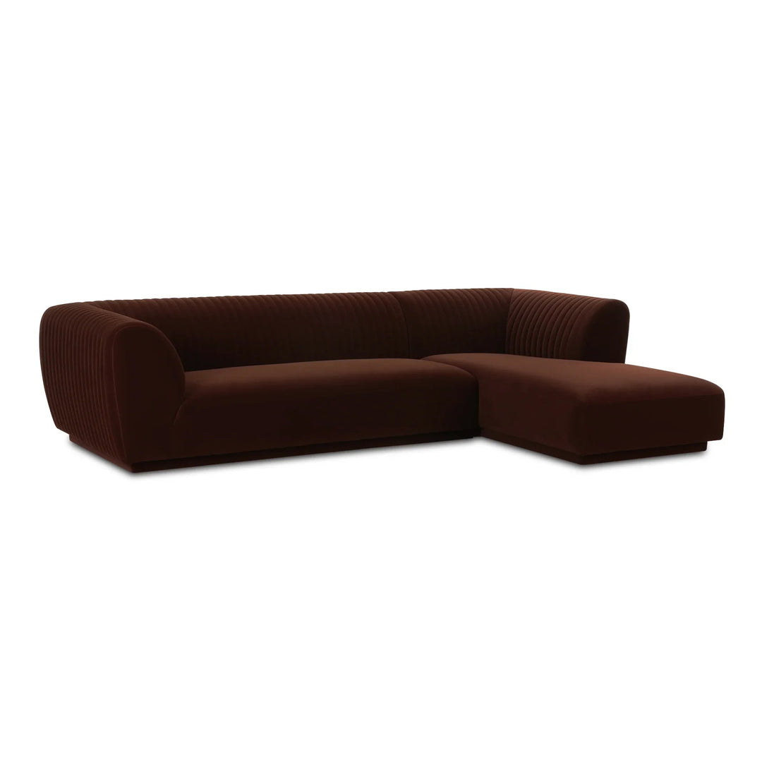 Zandro Right Sectional Warm Brown - SwayLiving