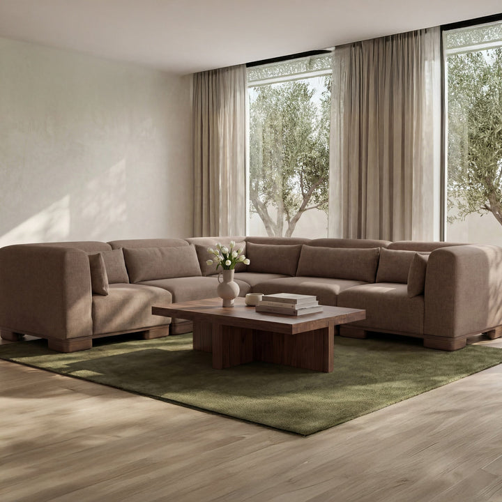 June Classic L-Shaped Modular Sectional Oatmeal