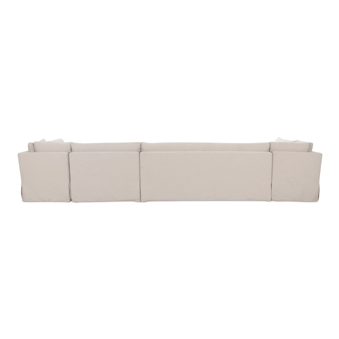 SwayLiving - Fable Slipcover Dining Banquette U-Shape Beige 168In - OA-1066-34 | SwayLiving