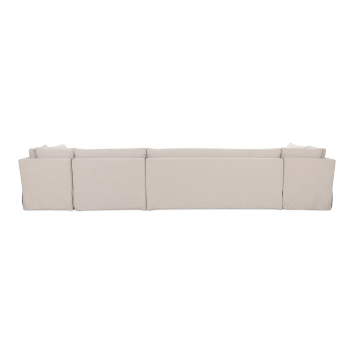 SwayLiving - Fable Slipcover Dining Banquette U-Shape Beige 168In - OA-1066-34 | SwayLiving
