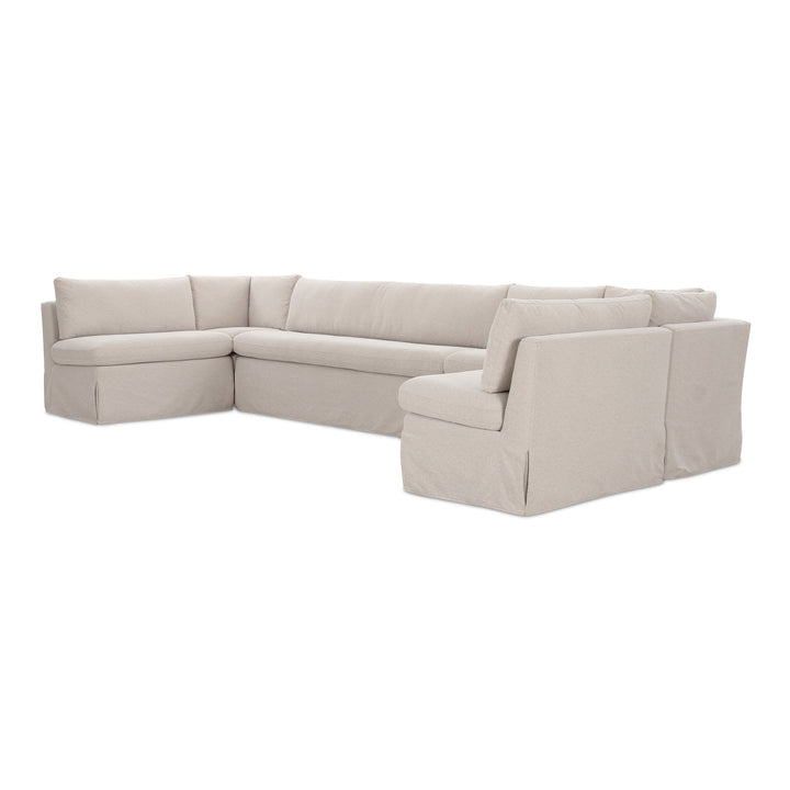 SwayLiving - Fable Slipcover Dining Banquette U-Shape Beige 168In - OA-1066-34 | SwayLiving
