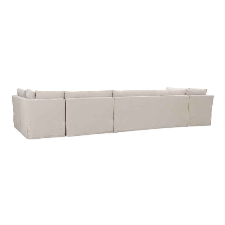 SwayLiving - Fable Slipcover Dining Banquette U-Shape Beige 168In - OA-1066-34 | SwayLiving