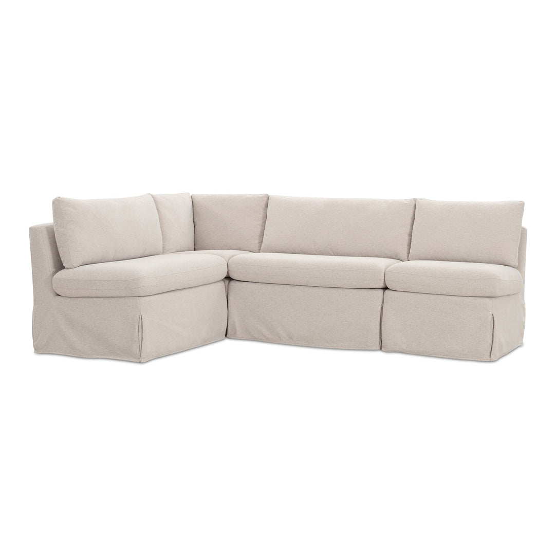 SwayLiving - Fable Slipcover Dining Banquette L-Shape Beige 96In - OA-1067-34 | SwayLiving