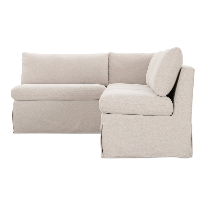 SwayLiving - Fable Slipcover Dining Banquette L-Shape Beige 96In - OA-1067-34 | SwayLiving