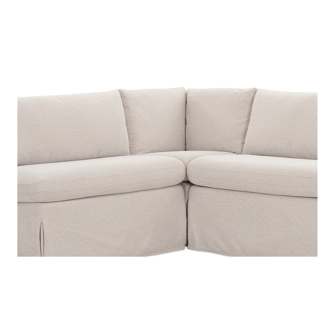 SwayLiving - Fable Slipcover Dining Banquette L-Shape Beige  100.5In - OA-1068-34 | SwayLiving