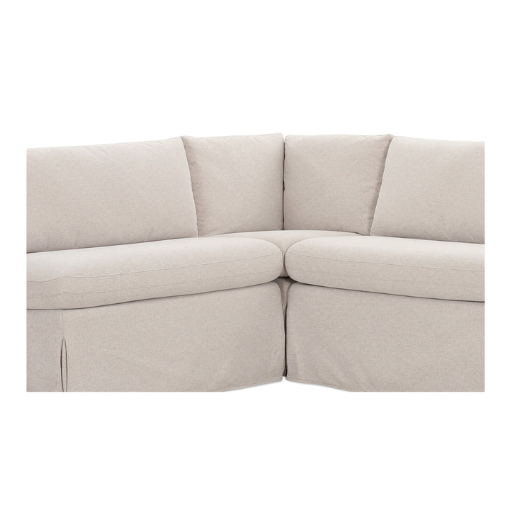 SwayLiving - Fable Slipcover Dining Banquette L-Shape Beige  100.5In - OA-1068-34 | SwayLiving