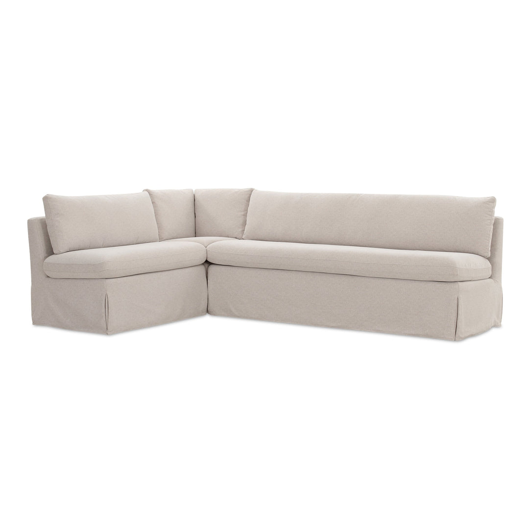 SwayLiving - Fable Slipcover Dining Banquette L-Shape Beige  100.5In - OA-1068-34 | SwayLiving