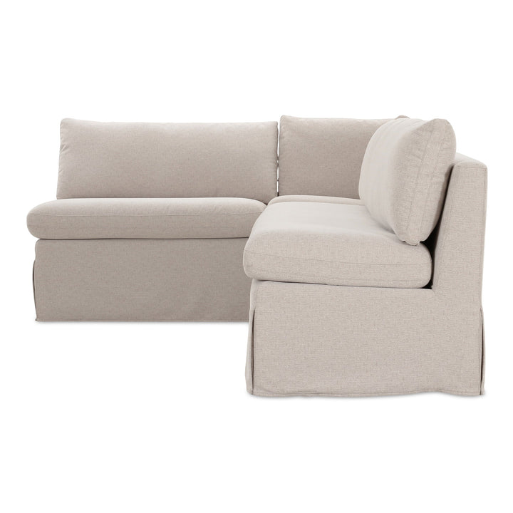 SwayLiving - Fable Slipcover Dining Banquette L-Shape Beige  100.5In - OA-1068-34 | SwayLiving
