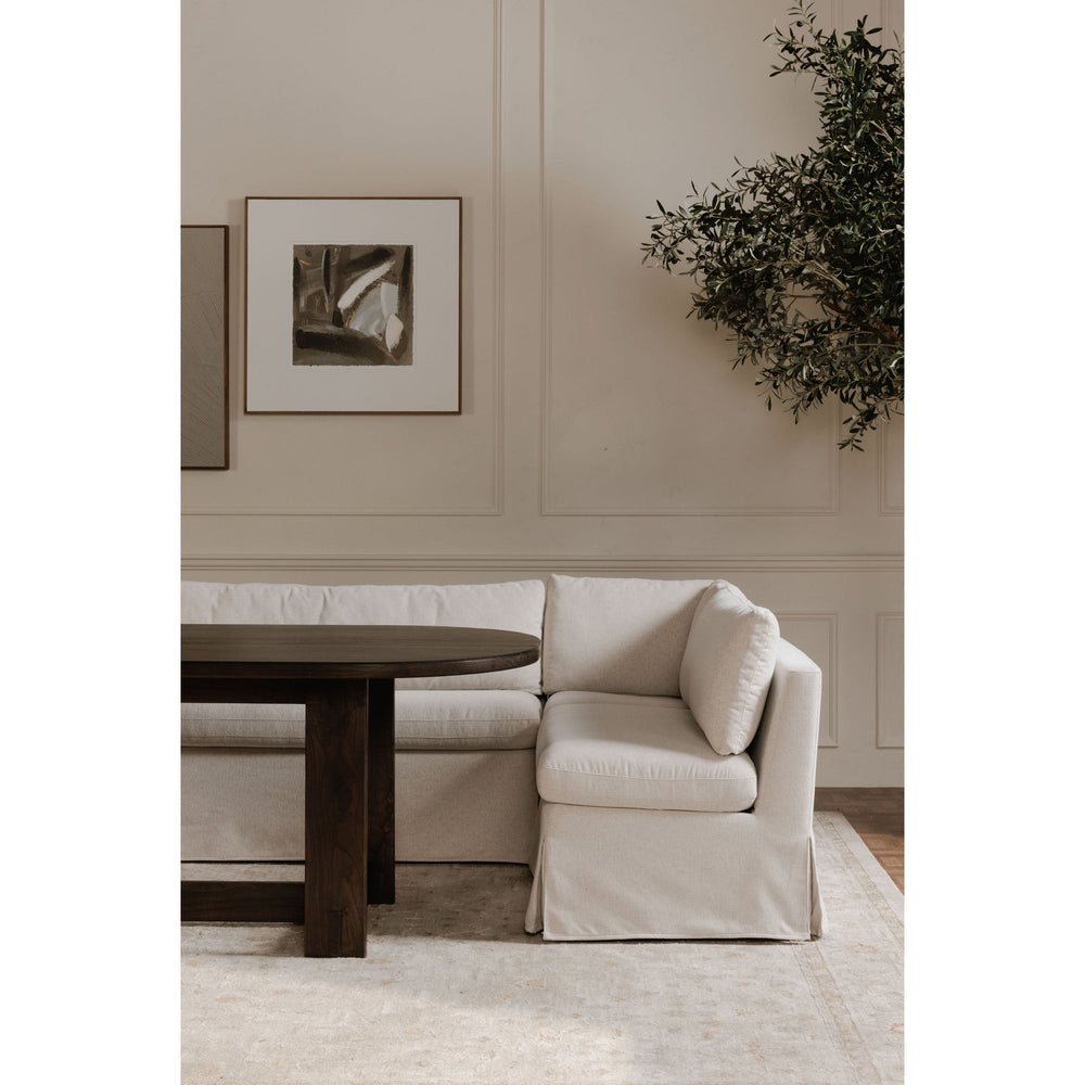 SwayLiving - Fable Slipcover Dining Banquette L-Shape Beige 125.5In - OA-1069-34 | SwayLiving
