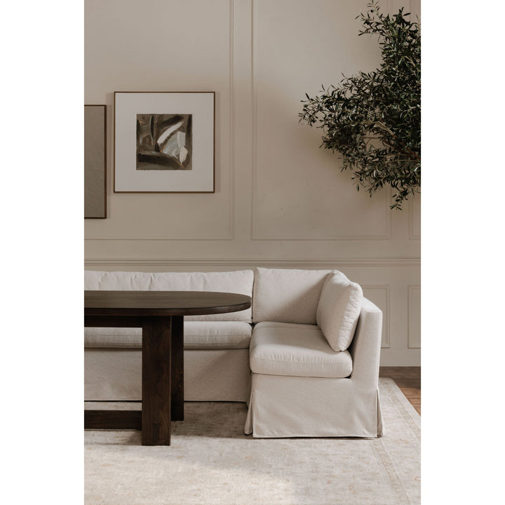 SwayLiving - Fable Slipcover Dining Banquette L-Shape Beige 125.5In - OA-1069-34 | SwayLiving