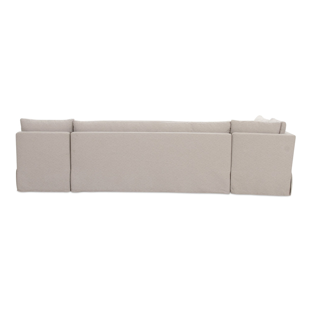 SwayLiving - Fable Slipcover Dining Banquette L-Shape Beige 125.5In - OA-1069-34 | SwayLiving