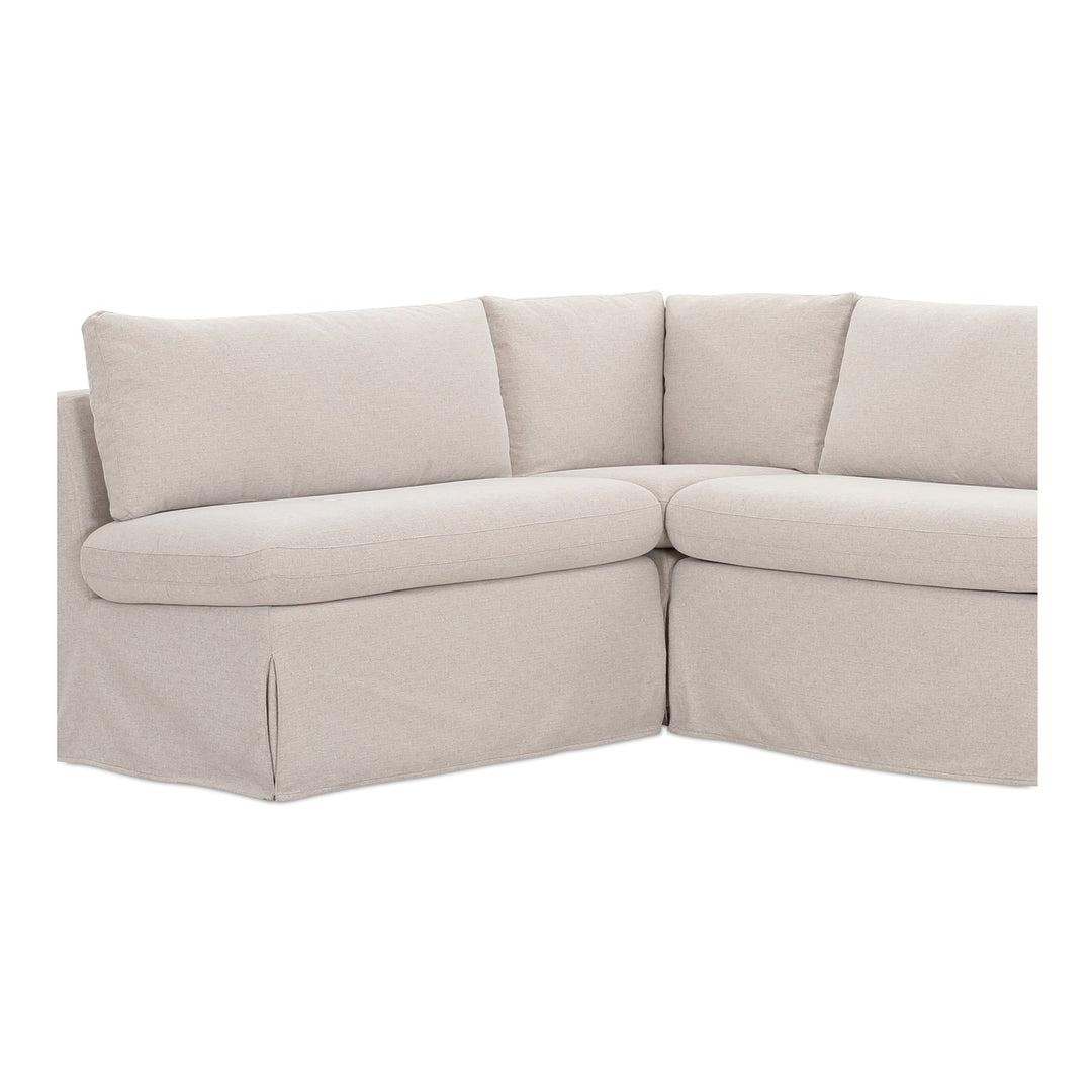 SwayLiving - Fable Slipcover Dining Banquette L-Shape Beige 125.5In - OA-1069-34 | SwayLiving