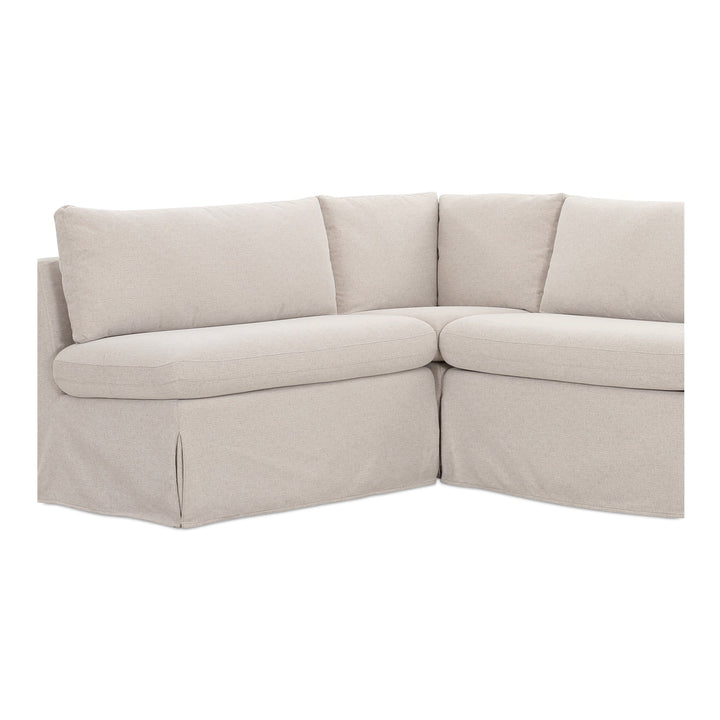 SwayLiving - Fable Slipcover Dining Banquette L-Shape Beige 125.5In - OA-1069-34 | SwayLiving