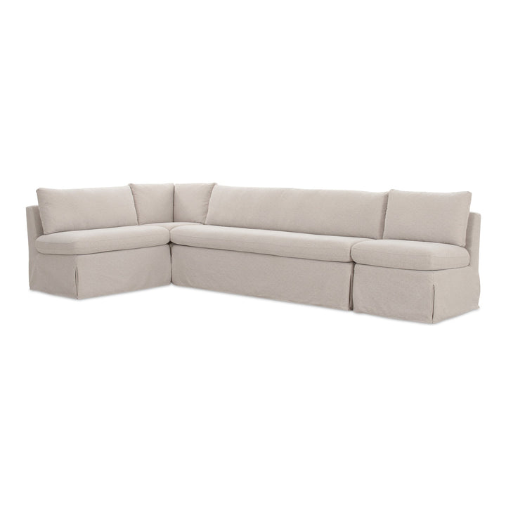 SwayLiving - Fable Slipcover Dining Banquette L-Shape Beige 125.5In - OA-1069-34 | SwayLiving