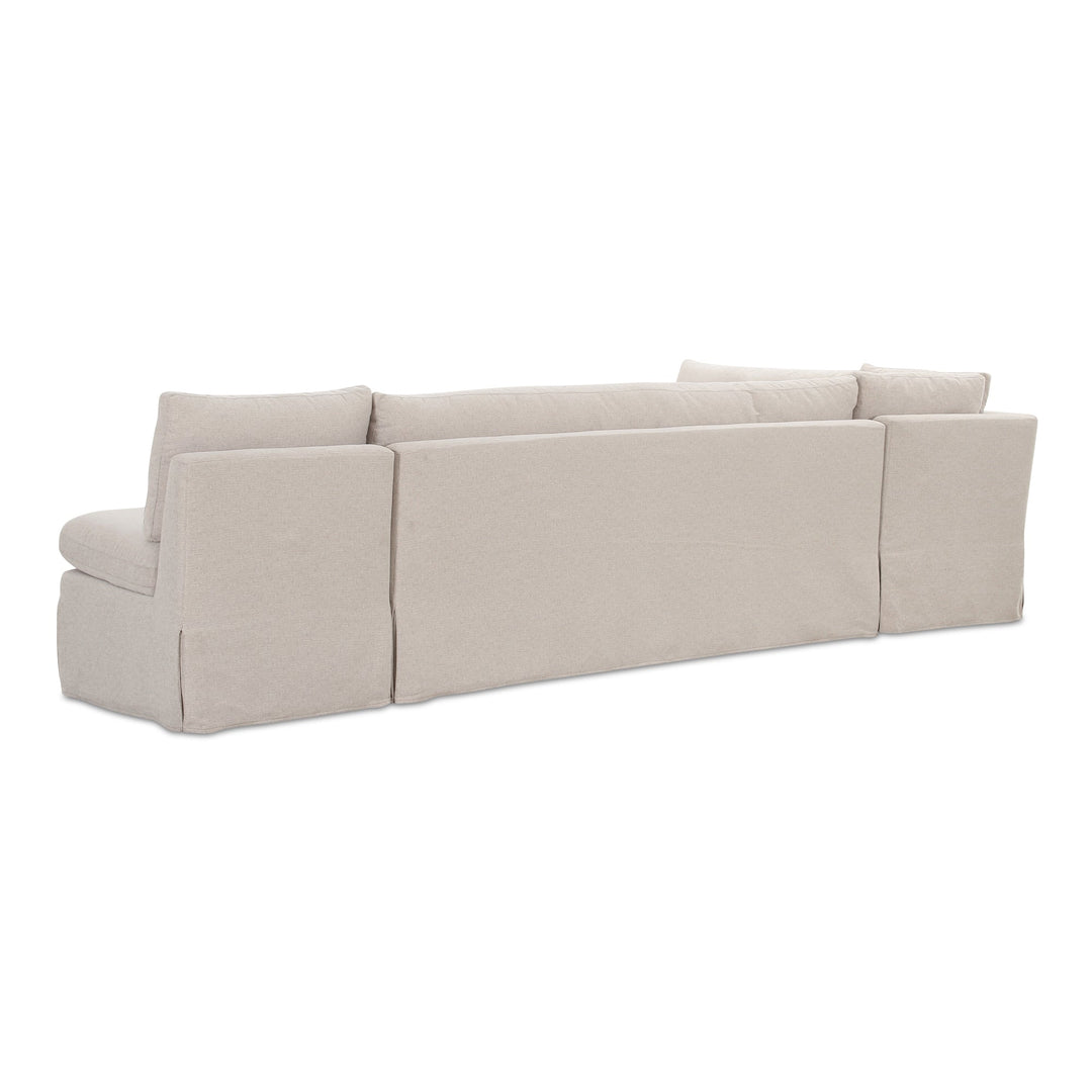 SwayLiving - Fable Slipcover Dining Banquette L-Shape Beige 125.5In - OA-1069-34 | SwayLiving