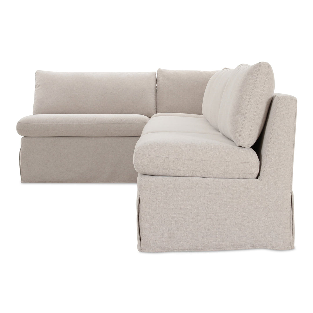 SwayLiving - Fable Slipcover Dining Banquette L-Shape Beige 125.5In - OA-1069-34 | SwayLiving