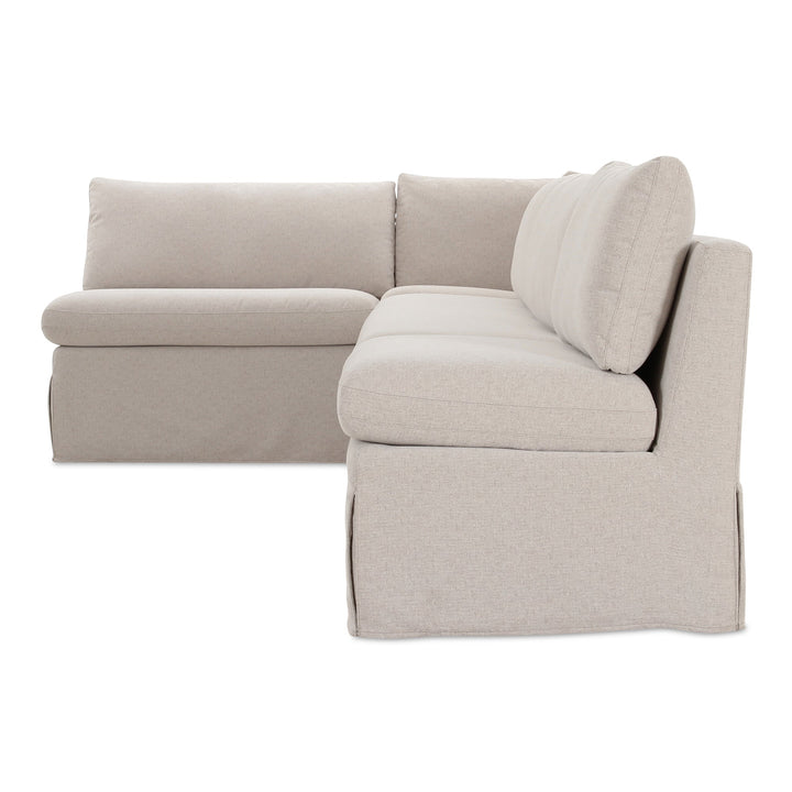 SwayLiving - Fable Slipcover Dining Banquette L-Shape Beige 125.5In - OA-1069-34 | SwayLiving