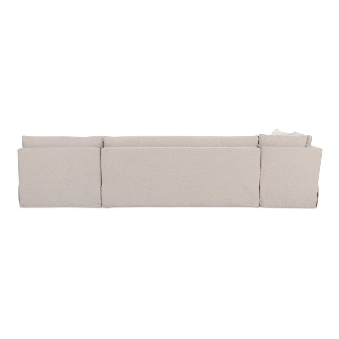 SwayLiving - Fable Slipcover Dining Banquette L-Shape Beige 139.5In - OA-1070-34 | SwayLiving