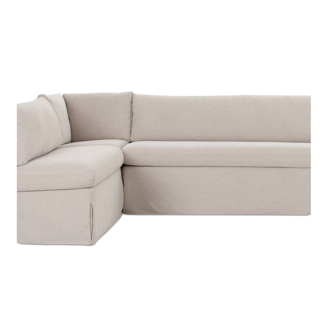SwayLiving - Fable Slipcover Dining Banquette L-Shape Beige 139.5In - OA-1070-34 | SwayLiving