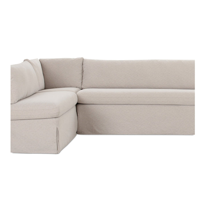 SwayLiving - Fable Slipcover Dining Banquette L-Shape Beige 139.5In - OA-1070-34 | SwayLiving