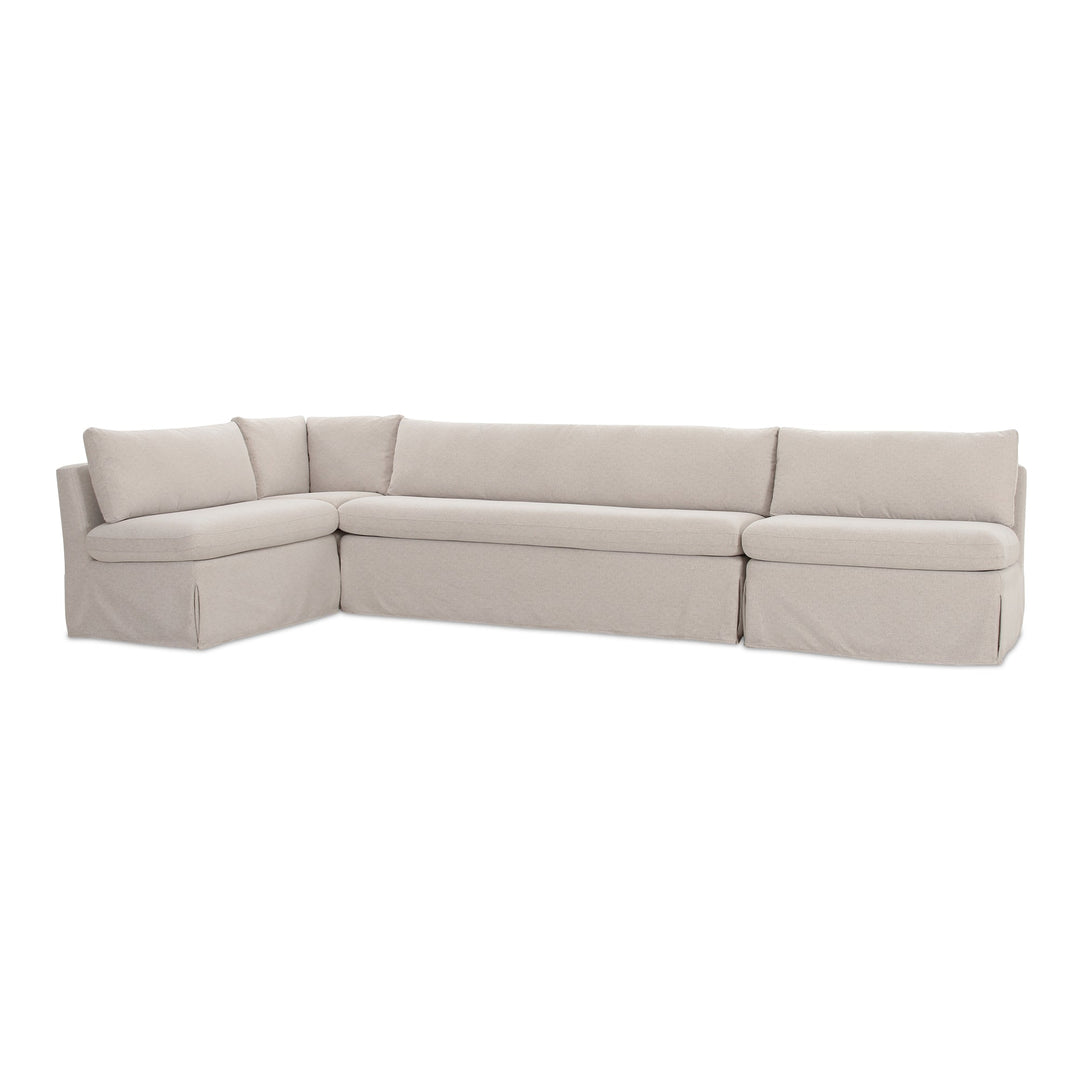 SwayLiving - Fable Slipcover Dining Banquette L-Shape Beige 139.5In - OA-1070-34 | SwayLiving