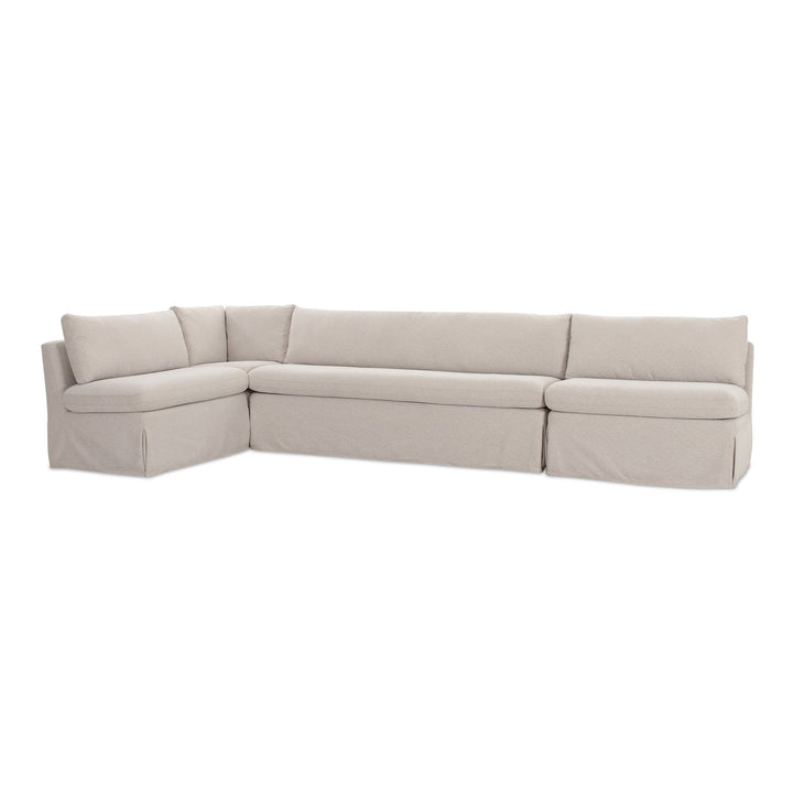 SwayLiving - Fable Slipcover Dining Banquette L-Shape Beige 139.5In - OA-1070-34 | SwayLiving