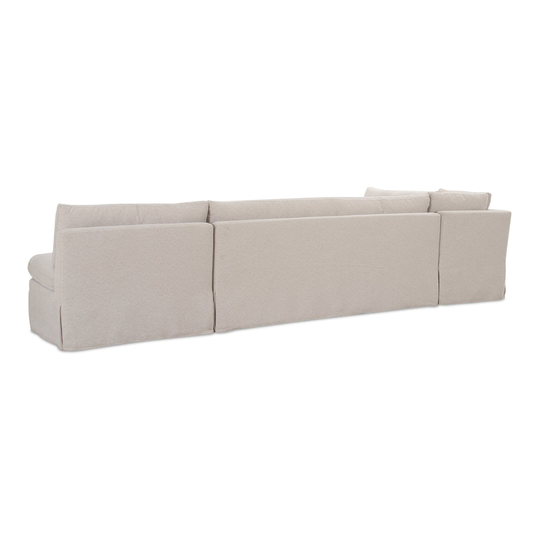 SwayLiving - Fable Slipcover Dining Banquette L-Shape Beige 139.5In - OA-1070-34 | SwayLiving