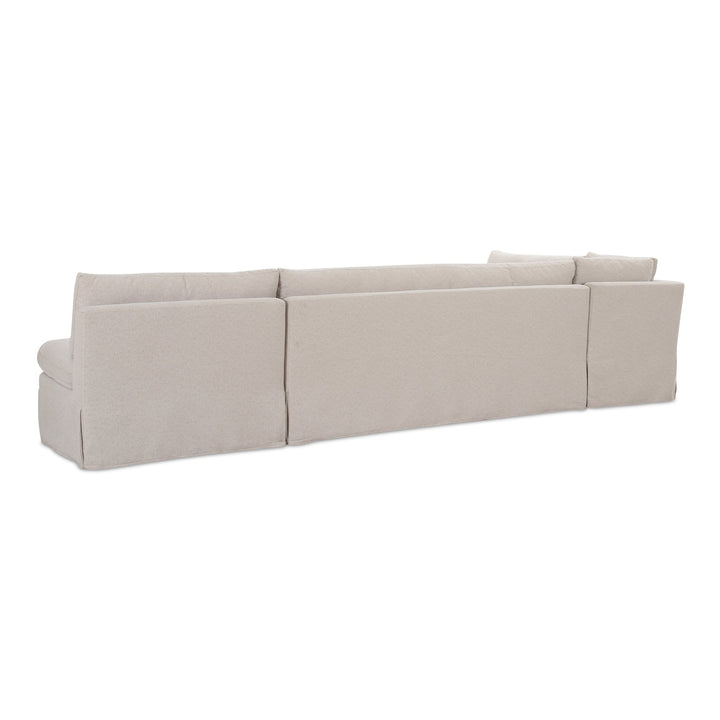 SwayLiving - Fable Slipcover Dining Banquette L-Shape Beige 139.5In - OA-1070-34 | SwayLiving