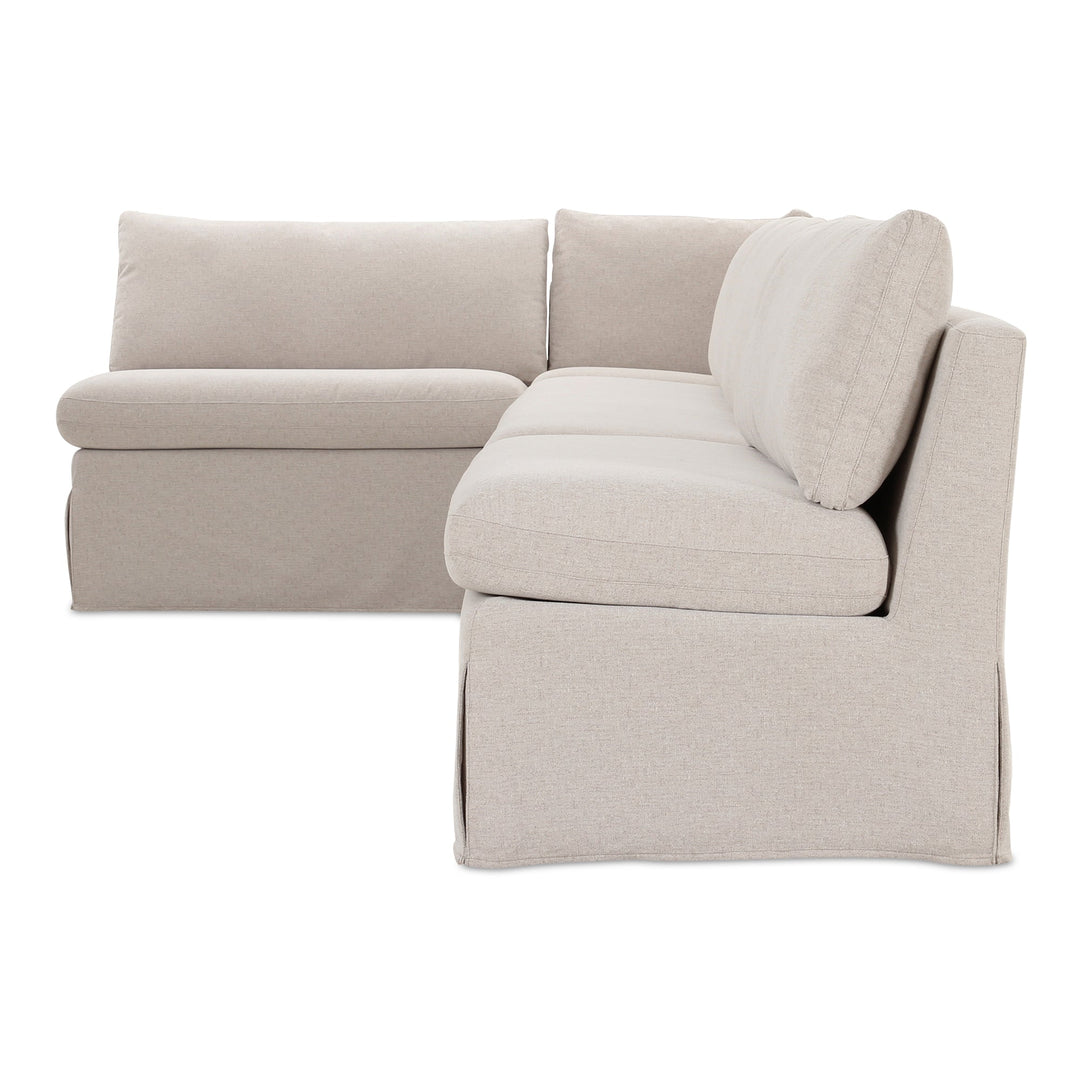 SwayLiving - Fable Slipcover Dining Banquette L-Shape Beige 139.5In - OA-1070-34 | SwayLiving