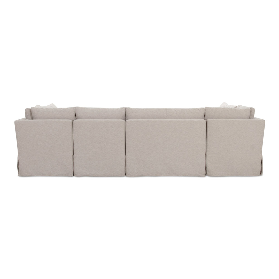 SwayLiving - Fable Slipcover Dining Banquette U-Shape Beige 121In - OA-1071-34 | SwayLiving