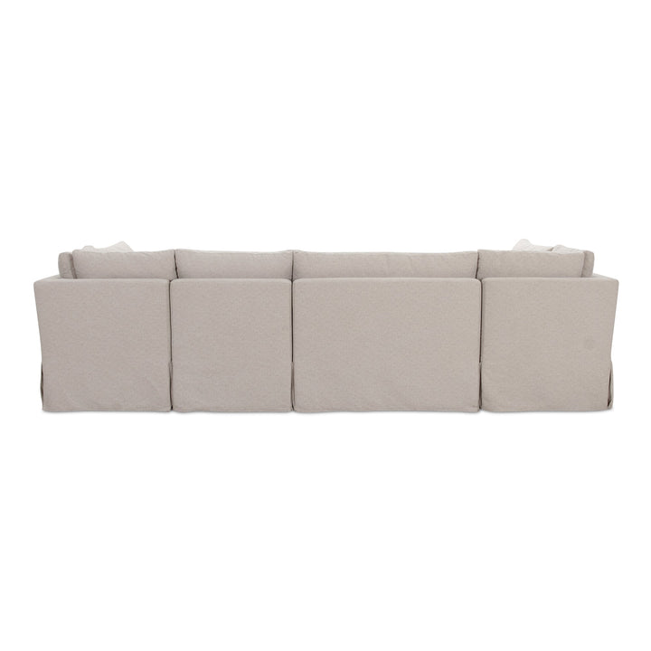 SwayLiving - Fable Slipcover Dining Banquette U-Shape Beige 121In - OA-1071-34 | SwayLiving