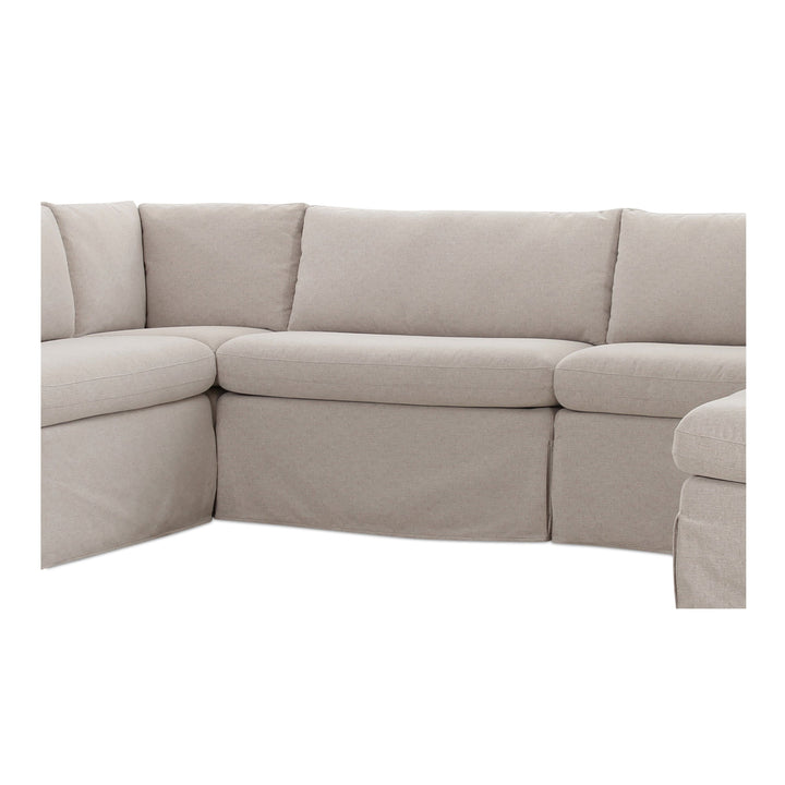 SwayLiving - Fable Slipcover Dining Banquette U-Shape Beige 121In - OA-1071-34 | SwayLiving