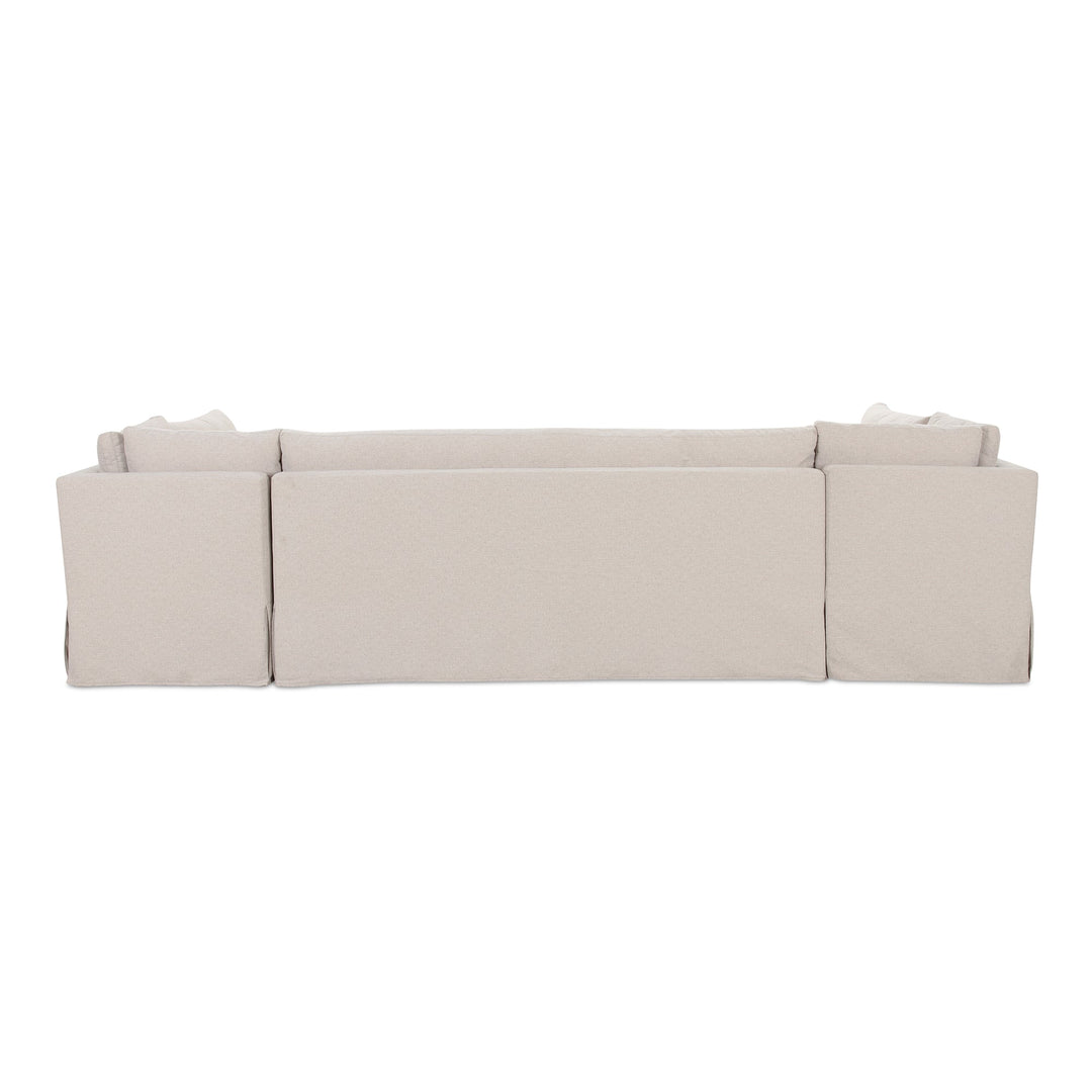 SwayLiving - Fable Slipcover Dining Banquette U-Shape Beige 129In - OA-1072-34 | SwayLiving