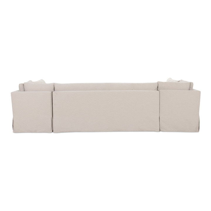 SwayLiving - Fable Slipcover Dining Banquette U-Shape Beige 129In - OA-1072-34 | SwayLiving