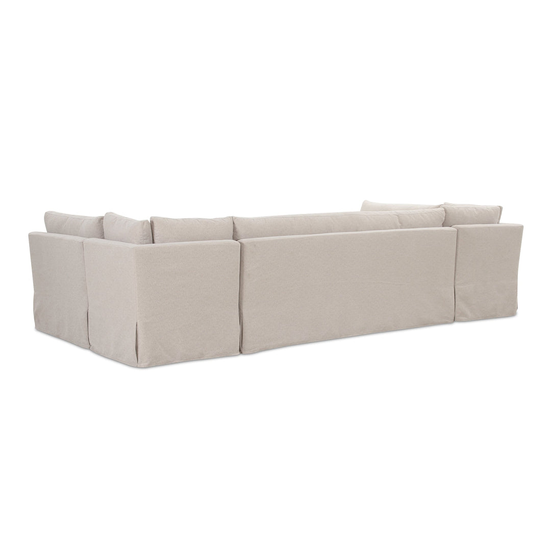 SwayLiving - Fable Slipcover Dining Banquette U-Shape Beige 129In - OA-1072-34 | SwayLiving