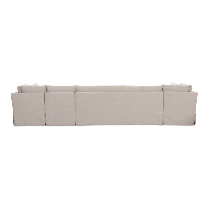 SwayLiving - Fable Slipcover Dining Banquette U-Shape Beige 154In - OA-1073-34 | SwayLiving