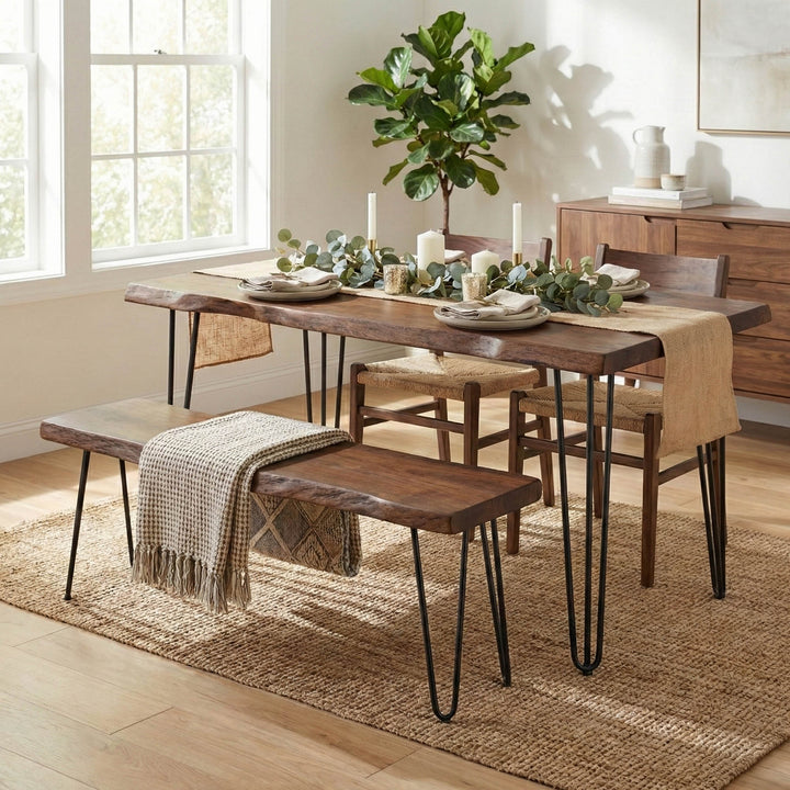 Organic Dining Table - Matte Brown