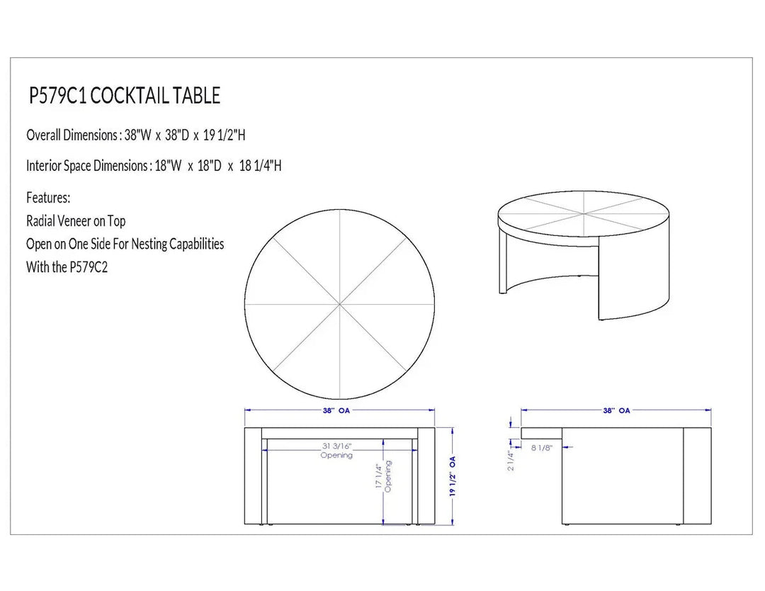 SwayLiving SwayLiving Creston Cocktail Table Large