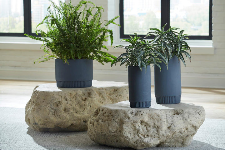 SwayLiving Harvest Planter, Large, Dark Gray PLANTERS