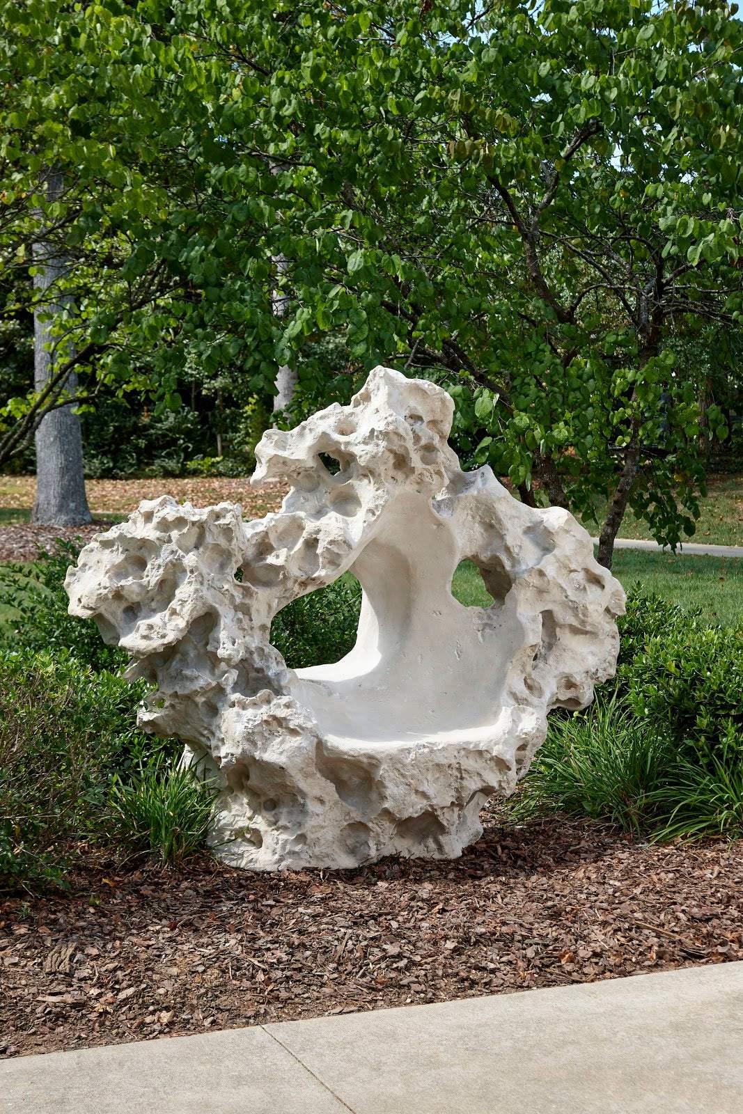 SwayLiving Colossal Cast Stone Sculpture with Seat, Roman Stone DECORATIVE OBJECTS