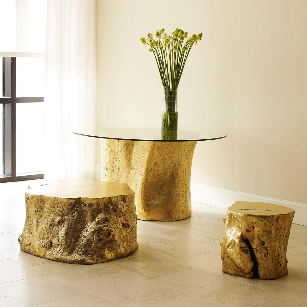 SwayLiving Log Stool, Gold Leaf, SM OTTOMANS, POUFS, + STOOLS