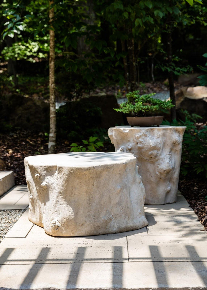 SwayLiving Log Stool, Roman Stone, LG OTTOMANS, POUFS, + STOOLS